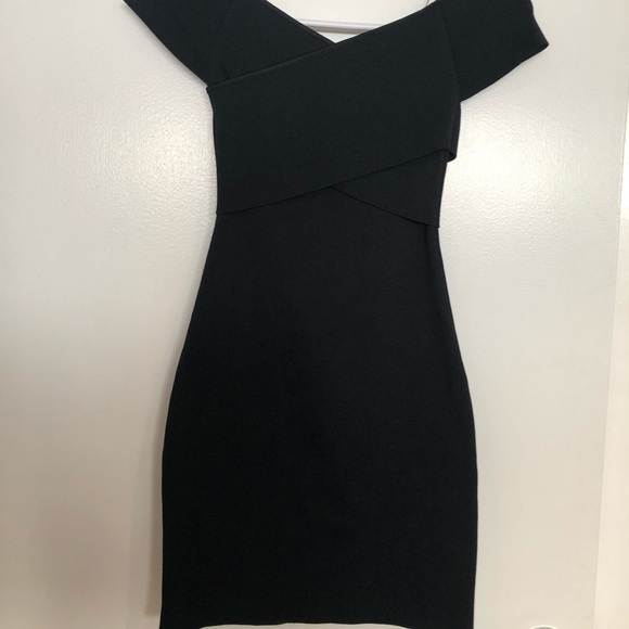 Express Dresses & Skirts - Black bodycon dress off the shoulder